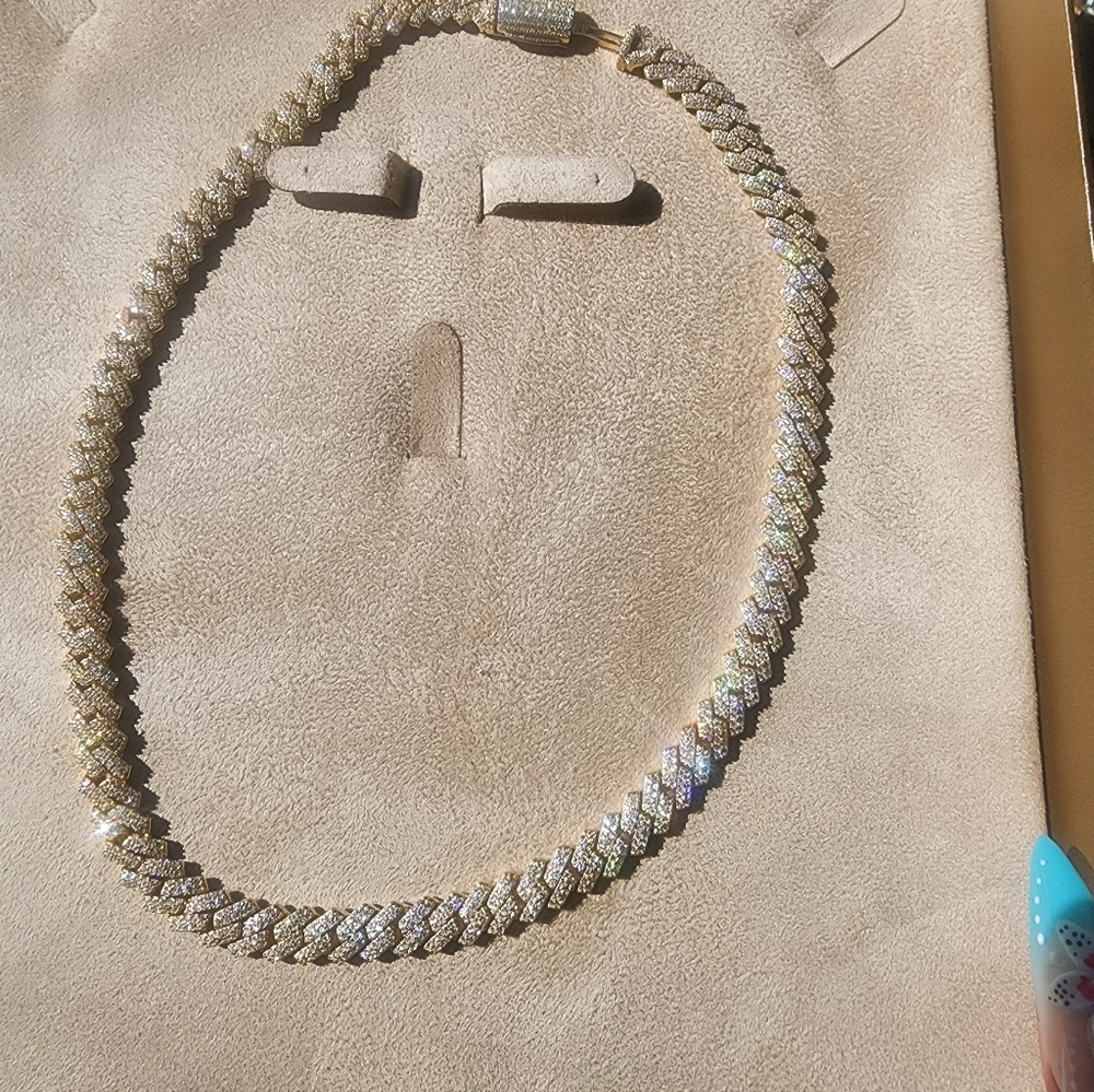 Womans 16in 8mm 18k Gold Over Sterling Silver Necklace 12cts